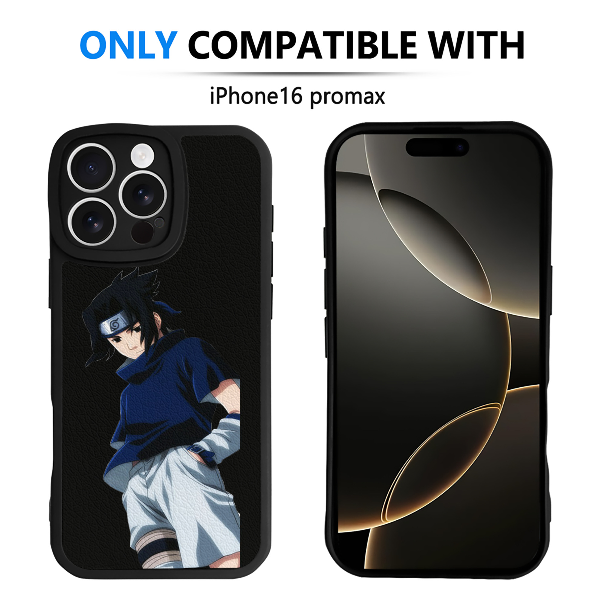 （画像用） NARUTO -ナルト- うちは サスケ Uchiha Sasuke 【iPhone 16シリーズ対応】シリコンスマホケース（レザー調） 材質：シリコン